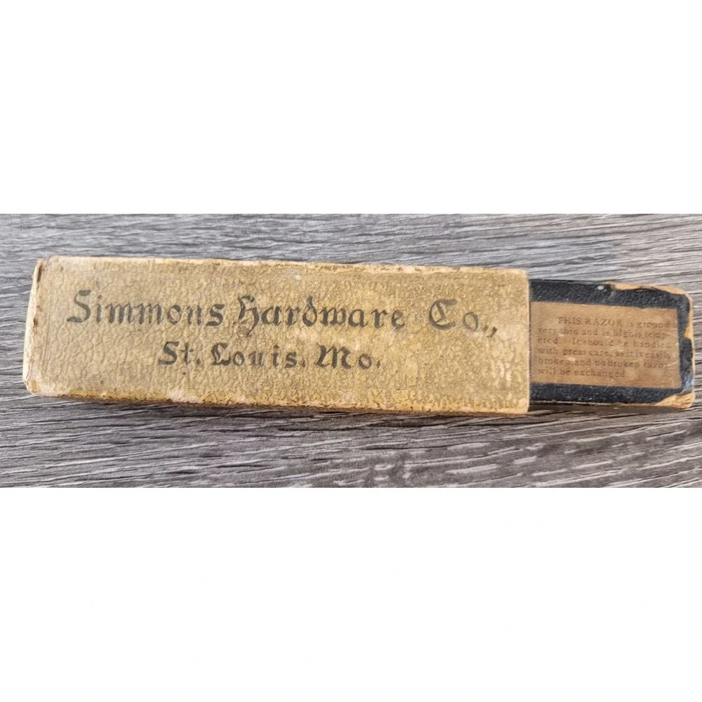 Vintage Simmons Hardware Co St Louis MO Straight Razor Original Box Case ONLY